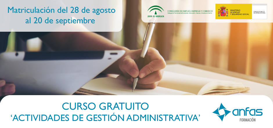 Curso gratuito en 'Actividades de gestión administrativa' Certificado de Profesionalidad